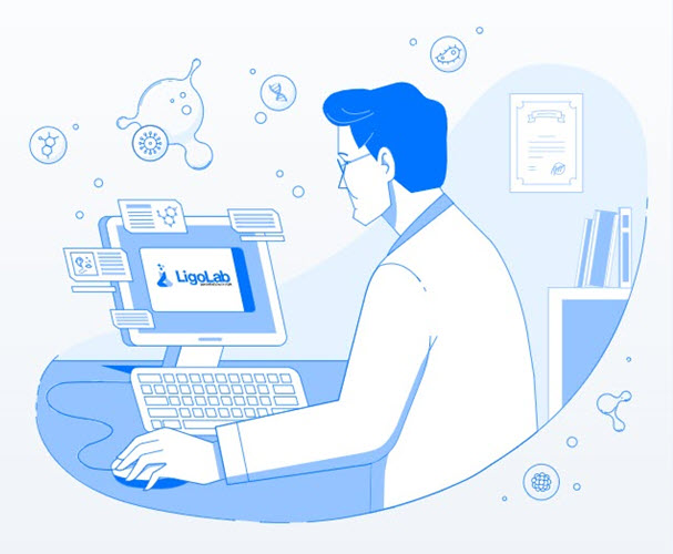 screenshot of LigoLab LIS & RCM Operating Platform